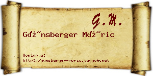 Günsberger Móric névjegykártya